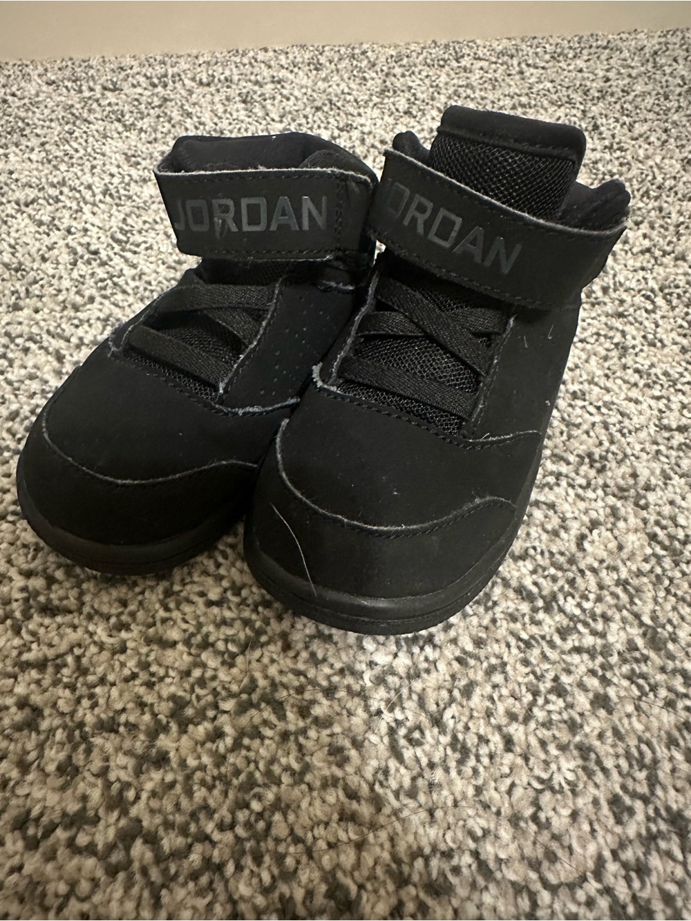 Jordan Kids' Black High-Top Hook-and-Loop Sneakers